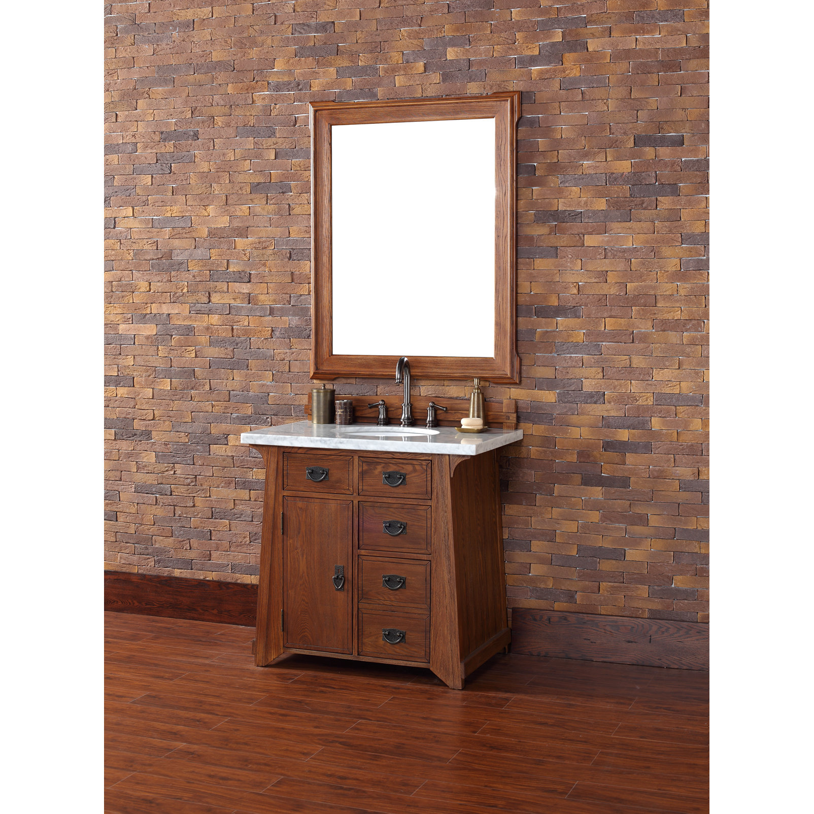 James Martin Furniture Pasadena 36" Single Antique Oak Bathroom Vanity