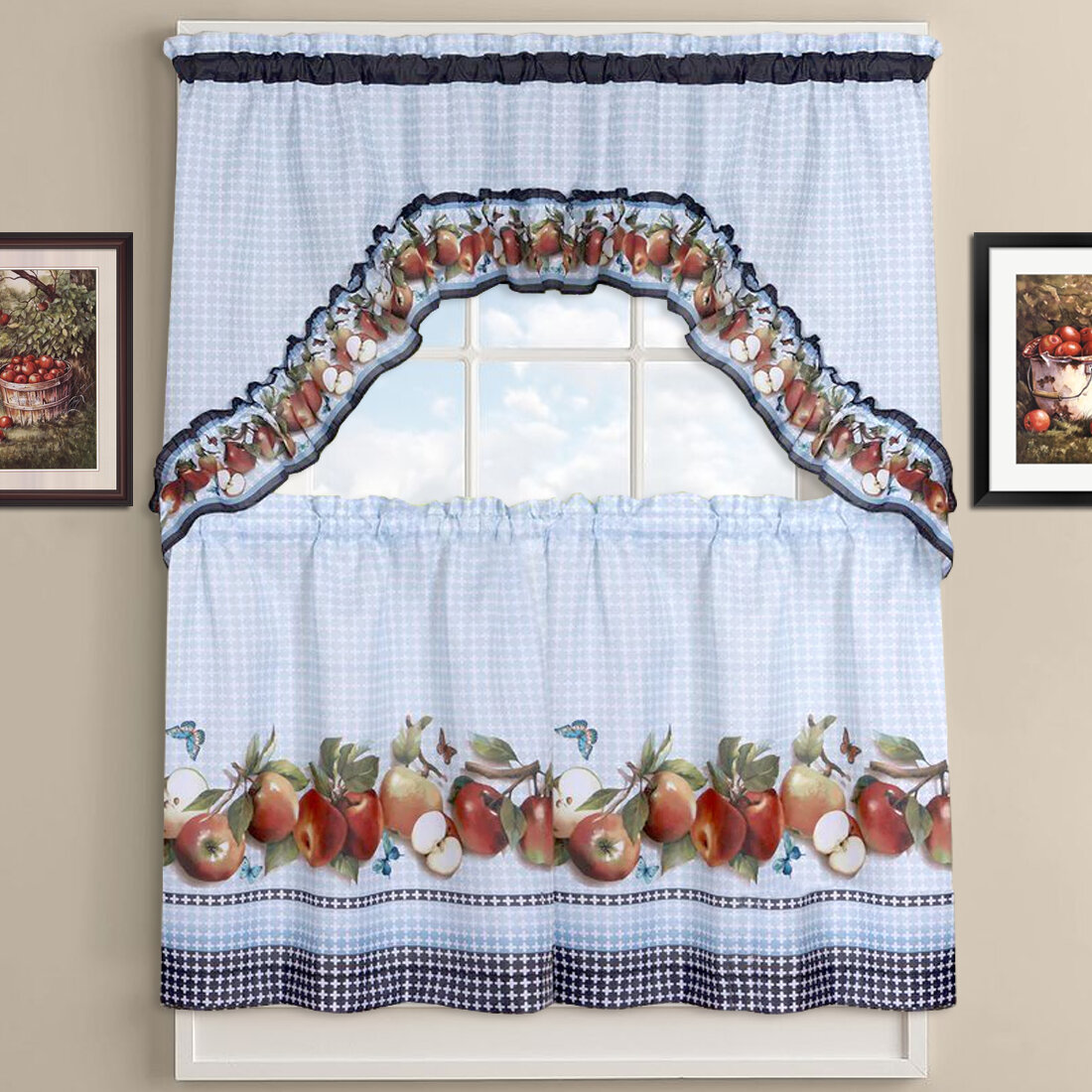 Sweet Home Collection Delicious Apples Kitchen Curtains Wayfair