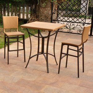 Katzer Wicker Resin 3 Piece Bar Set