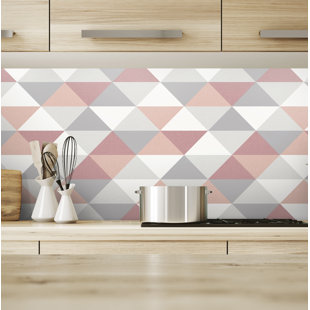 Pink L And Stick Wallpaper You Ll Love Wayfair Azu Mod Triangles 18 L X 20 5 W And Stick Wallpaper Roll