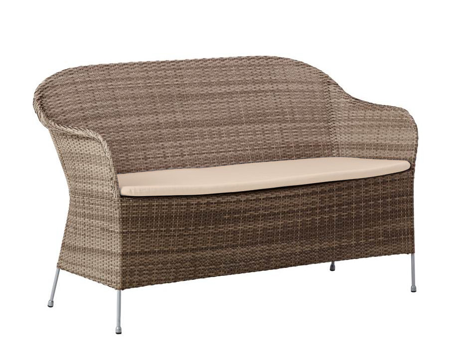CO9 Design Addison Wicker Garden Bench with Cushion & Reviews | Wayfair