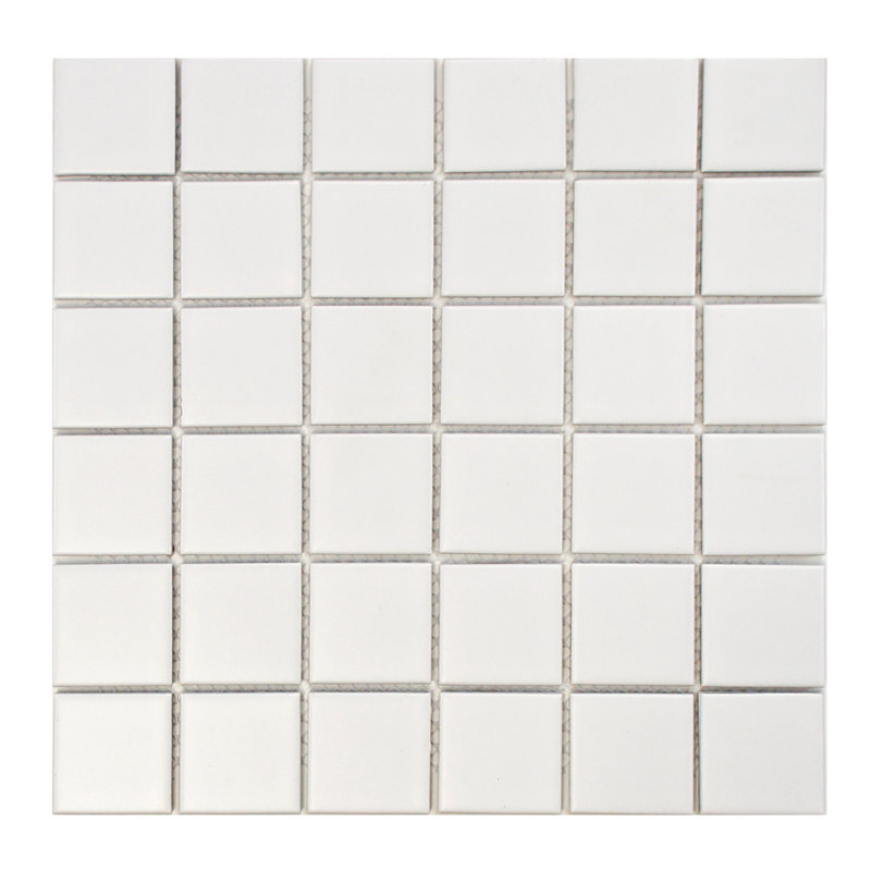Elitetile Retro Quad 2 X Porcelain Mosaic Tile In Matte White Retro Quad 2 X Porcelain Mosaic Tile In Matte White