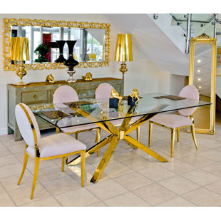 Gold Dining Table Sets You Ll Love Wayfair Co Uk Midus Dining Set With 6 Chairs