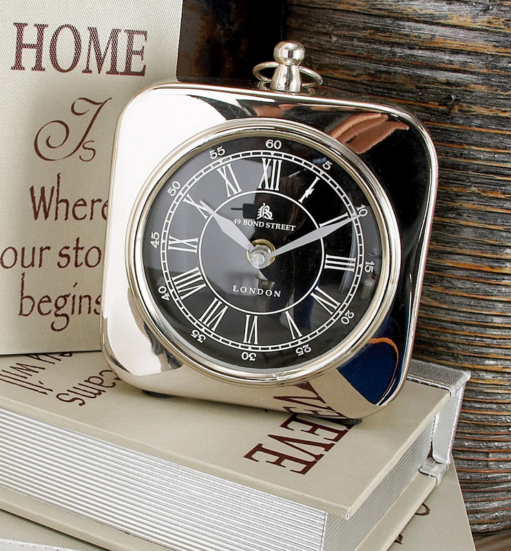 Cole & Grey Aluminum Nickel Table Clock & Reviews Wayfair