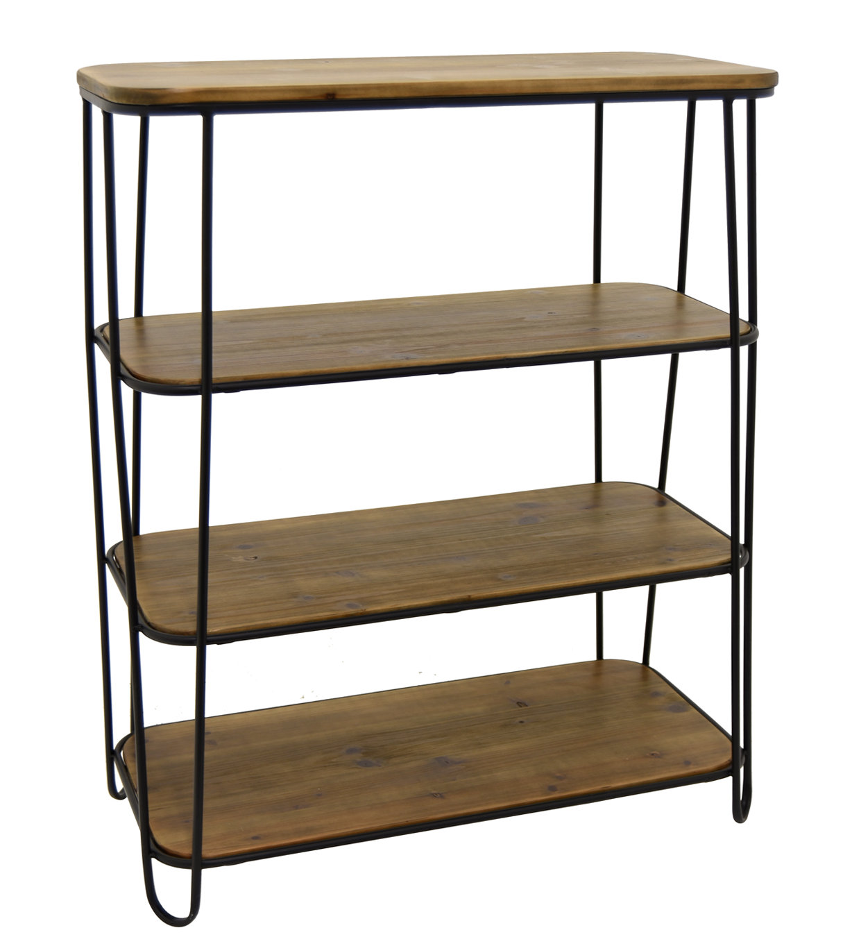 Brayden Studio Cydnee Metal And Wood 3 Tier Etagere Bookcase Wayfair