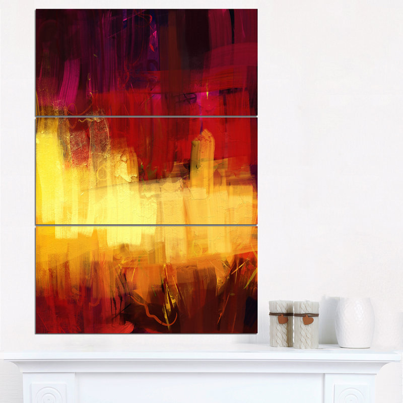 Textured Digital Abstract 3 Piece Wall Art On Wrapped Canvas Set
