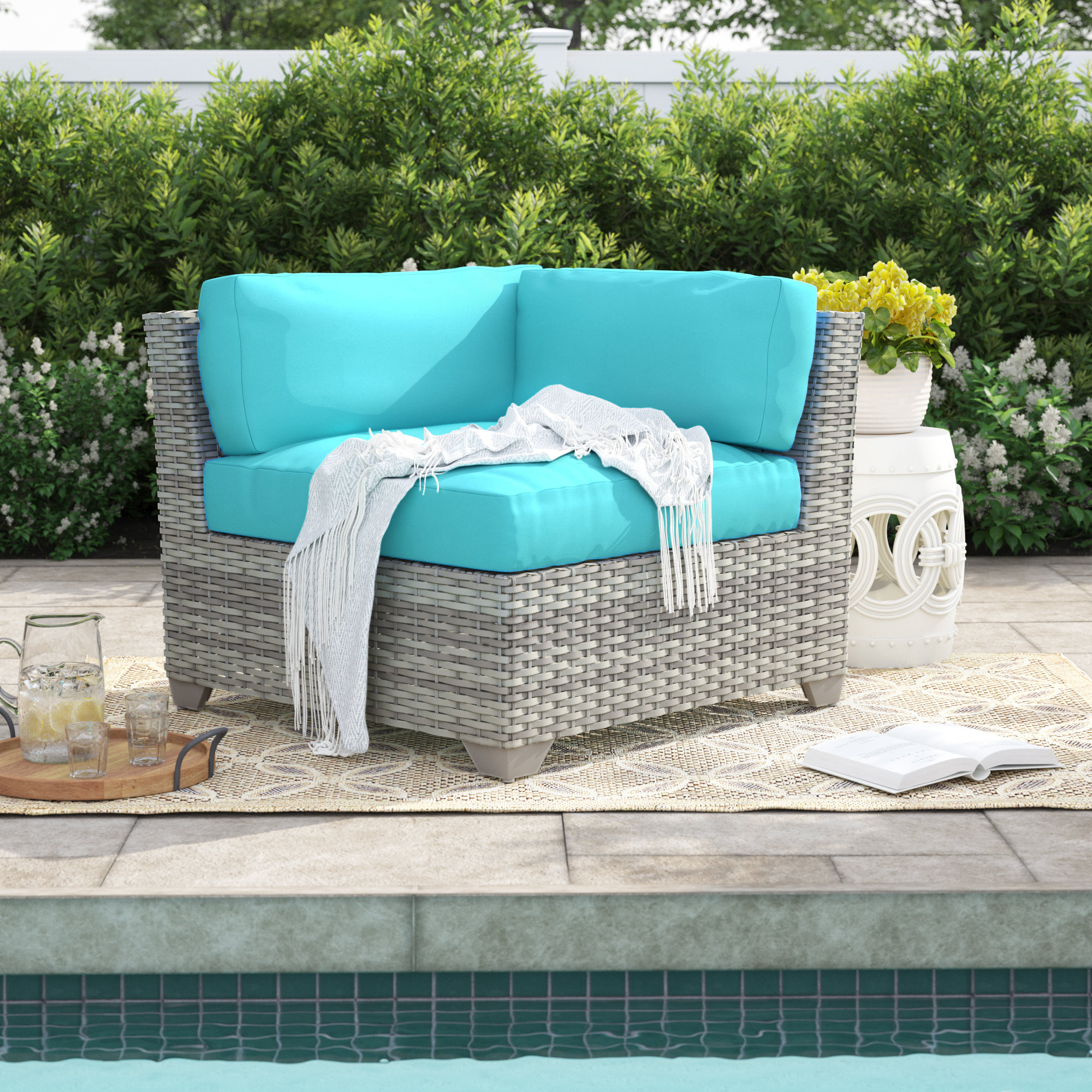 Sol 72 Outdoor Falmouth Corner Patio Chair With Cushions Wayfair