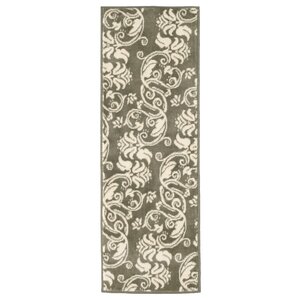 Floral Scroll Green & Ivory Area Rug