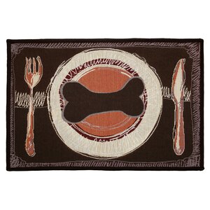 PB Paws & Co. Russet / Berry Dog's Dinner Tapestry Area Rug
