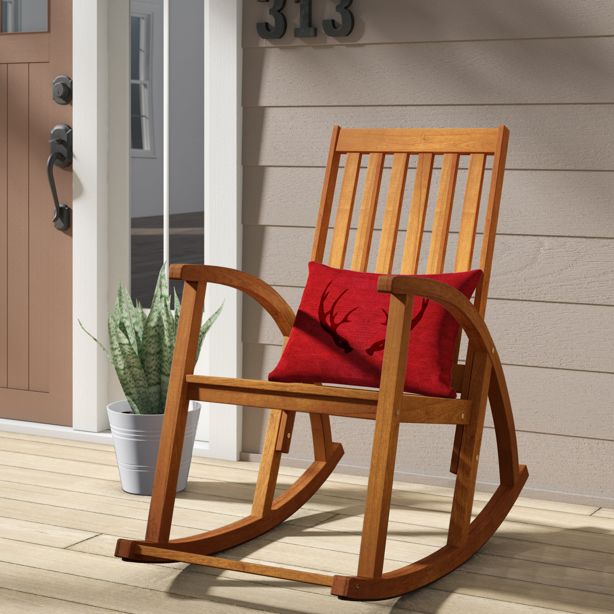 Loon Peak Bross Teak Rocking Chair Reviews Wayfair