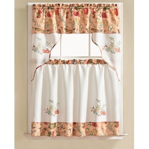 Gironde Vegetable 3 Piece Kitchen Curtain Set