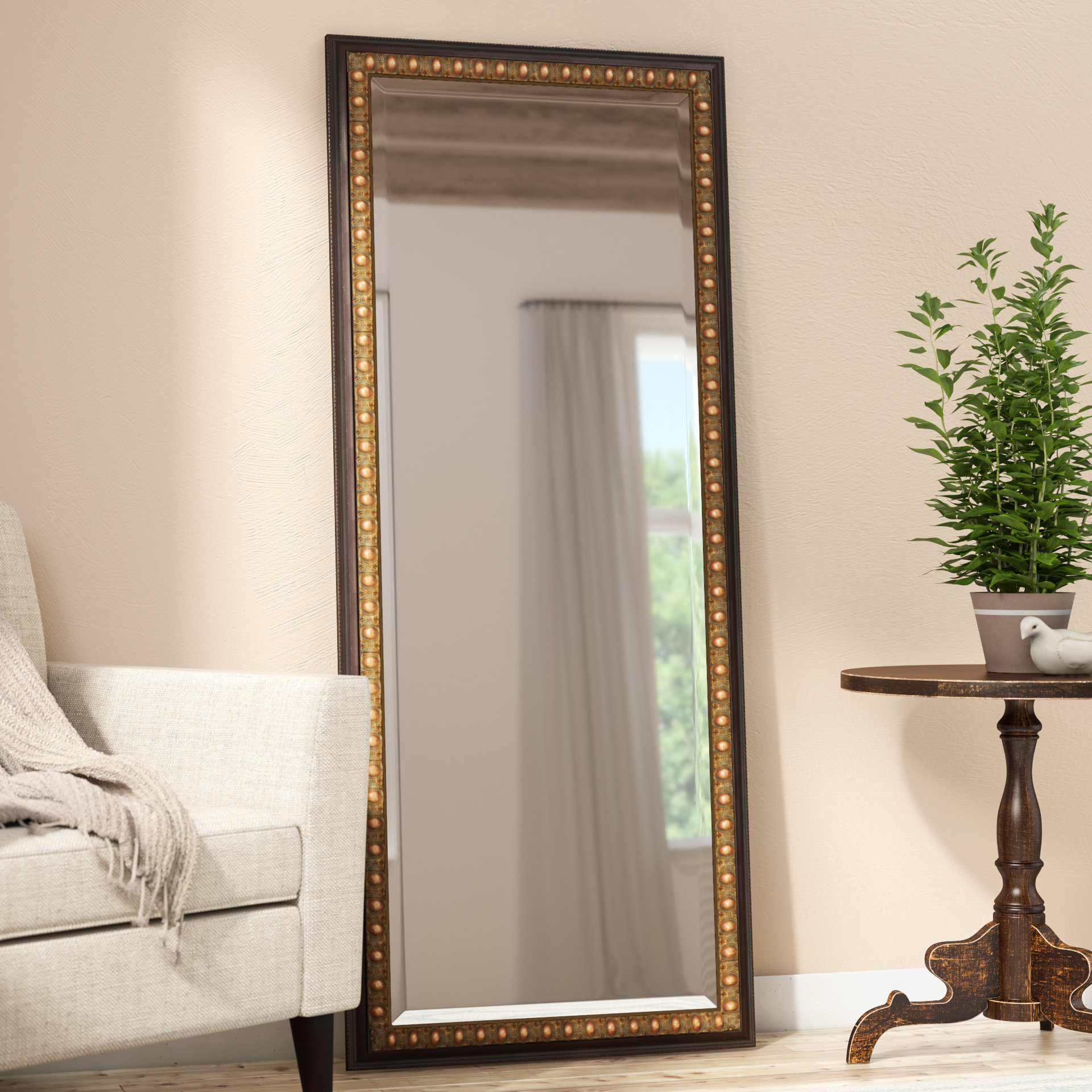 Darby Home Co Dark Brown Wood Beveled Wall Mirror Reviews Wayfair