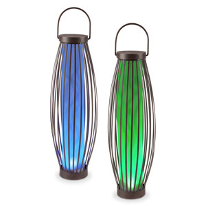 Solar Barrels Outdoor Lantern (Set of 2)