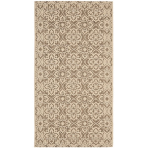 Short Brown / Creme Indoor/Outdoor Rug