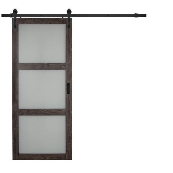 Modern Contemporary Frosted Glass Barn Door Allmodern