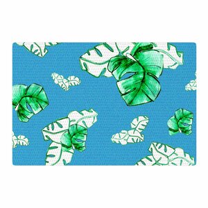 Danii Pollehn Palmtree Green/Blue Area Rug