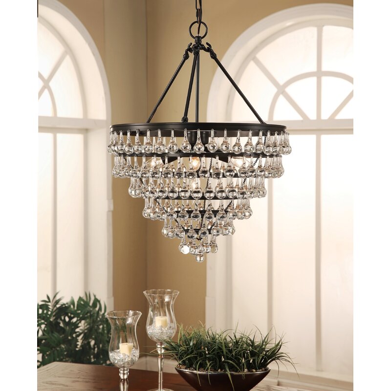 Elco Tear Drop 5 Light Crystal Chandelier Reviews Birch Lane   Elco Tear Drop 5 Light Crystal Chandelier 