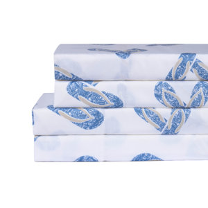Bower Flip Flop 200 Thread Count 100% Cotton 4 Piece Sheet Set