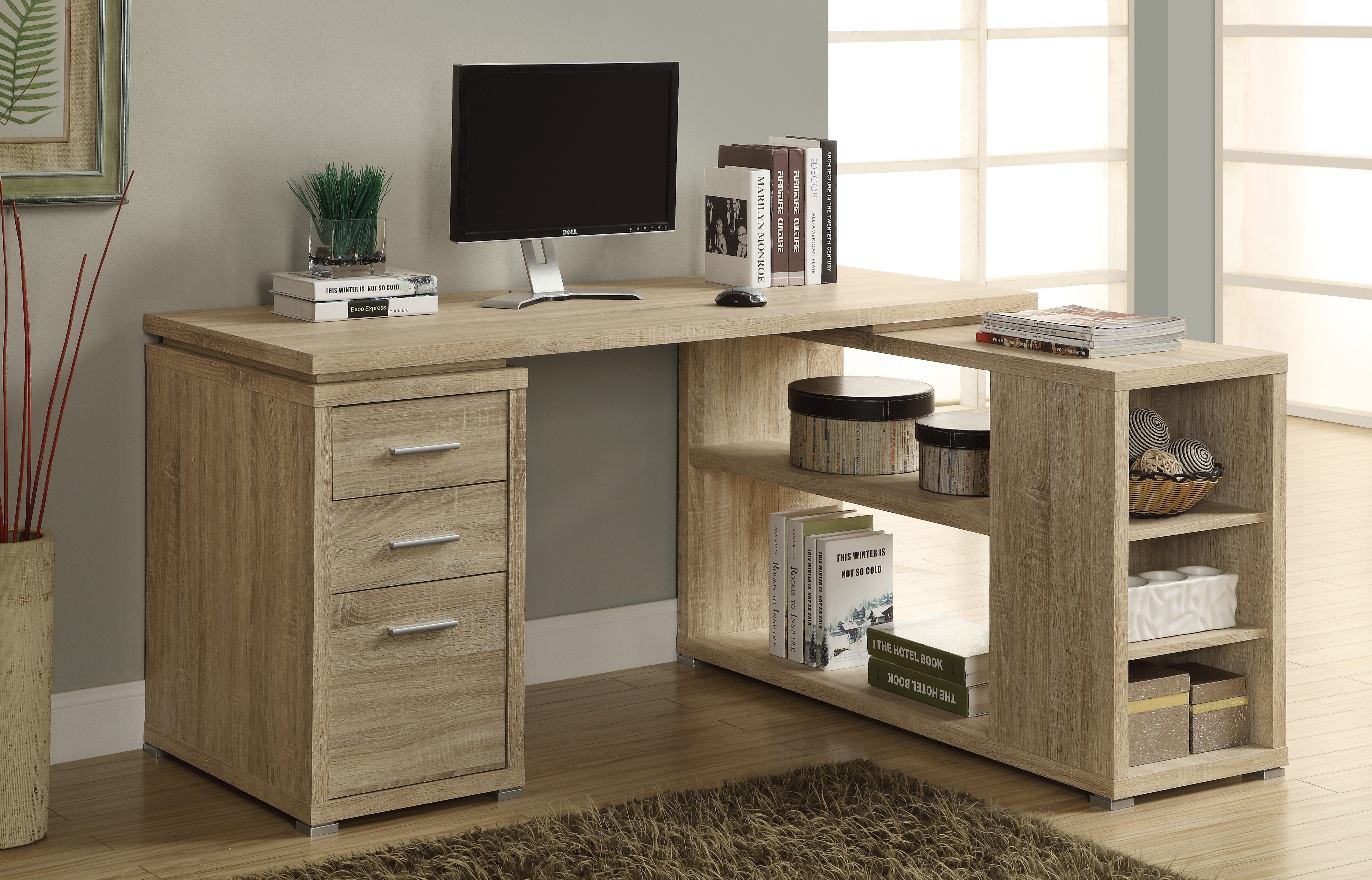 Drewes 3 Drawer L Shaped Desk Drewes 3 Drawer L Shaped Desk