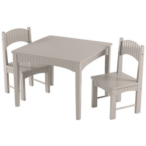 Yvette Kids 3 Piece Square Table and Chair Set