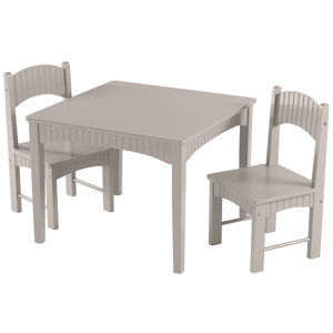 Yvette Kids 3 Piece Square Table and Chair Set