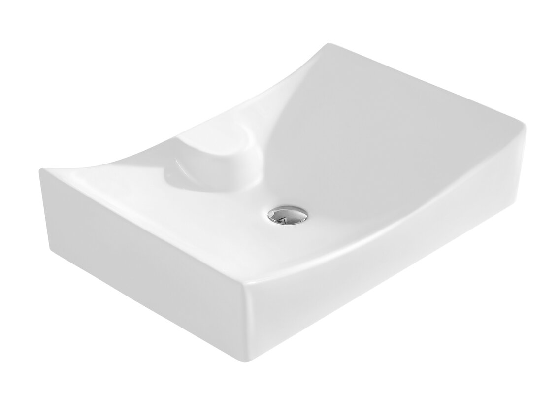 modern ceramic rectangular vessel bathroom sink