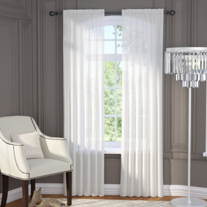 Brushgrove Solid Sheer Curtain Panels (Set of 2)