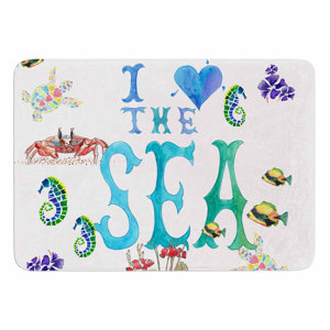 I Love the Sea by Catherine Holcombe Memory Foam Bath Mat