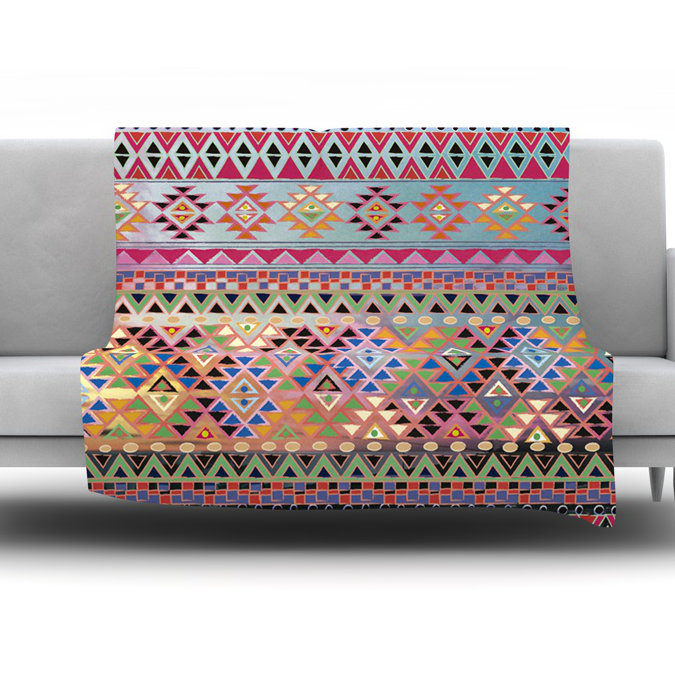 KESS InHouse Tribal Native Fleece Throw Blanket Wayfair