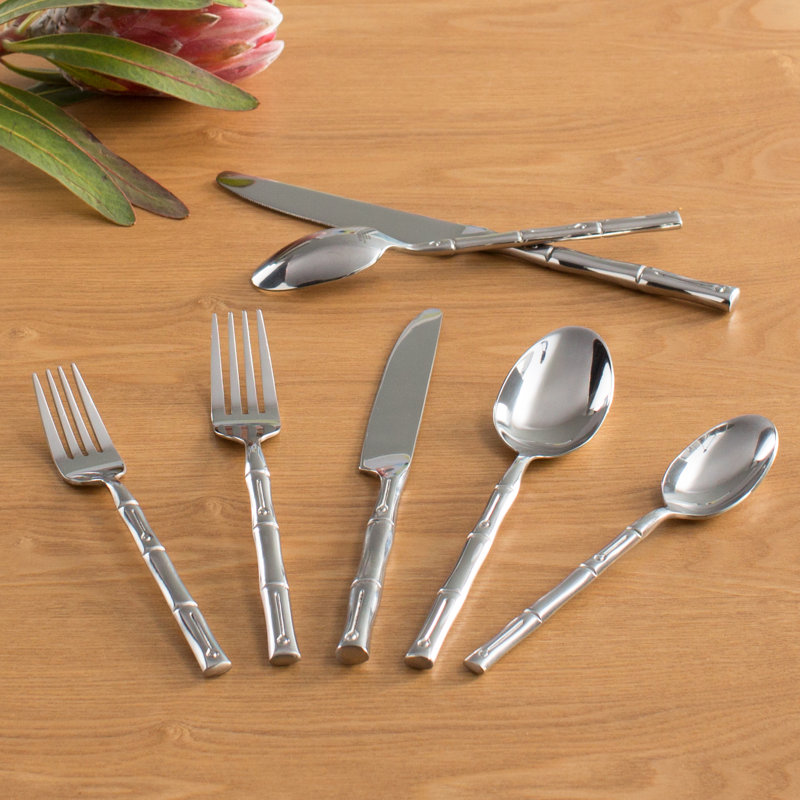Hampton Bamboo 20 Piece Flatware Set & Reviews Wayfair