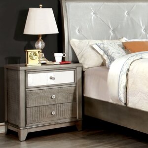 Rogers 3 Drawer Wood Nightstand