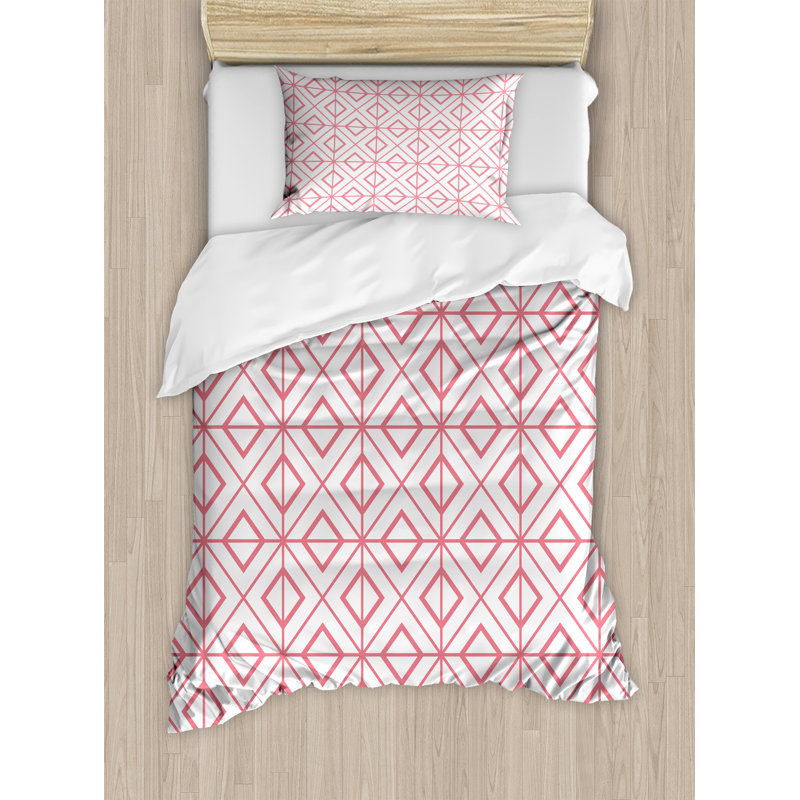 Ambesonne Coral Decor Vintage Retro Tile In Geometrical Shaped
