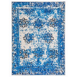 Orangetree Distressed Blue/Cream Area Rug