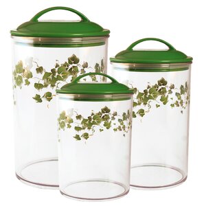 Ivy Acrylic 3 Piece Kitchen Canister Set