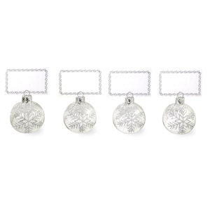 Snowflakes and Place Card Holder Shaped Ornament (Set of 4)