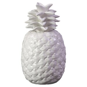 Ceramic Pineapple White Sculpture