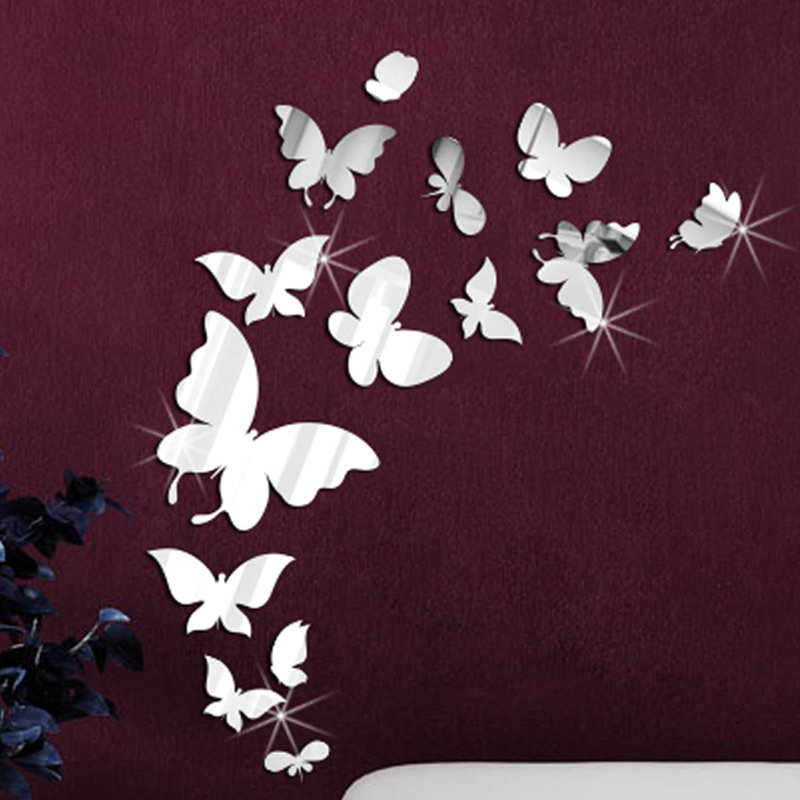 Walplus 14 Mirror Erflies Wall Art Decal Reviews Wayfair 14 Mirror Erflies Wall Art Decal