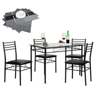 Black Kitchen Dining Room Sets You Ll Love Wayfair Quickview Silver Black