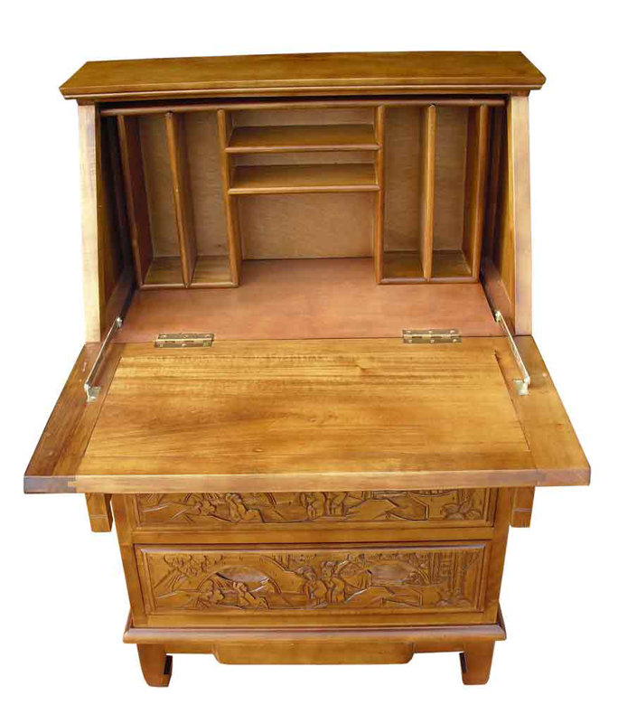 Grand International Decor Chinese Carved Secretary Desk Reviews Chinese Carved Secretary Desk