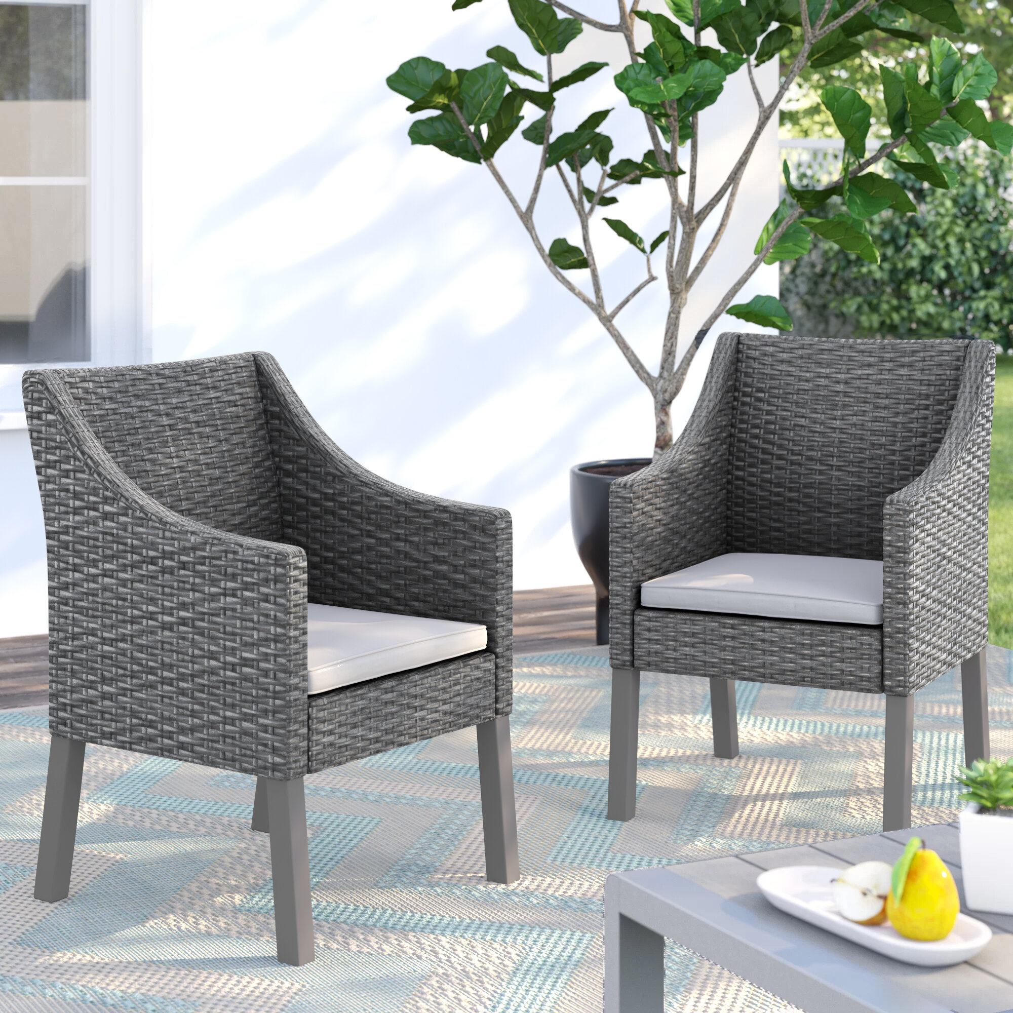 Portola Outdoor Wicker Patio Dining Chair