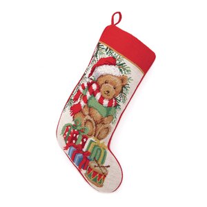 Teddy Bear Needlepoint Stocking