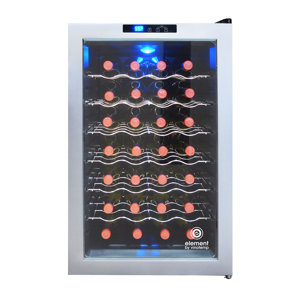 28 Bottle Silver Single Zone Freestanding Wine Cooler by Vinotemp