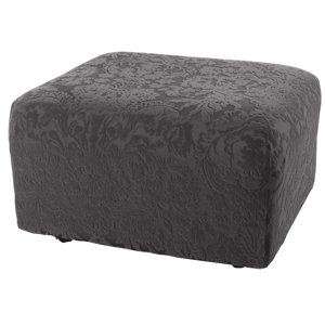 Stretch Jacquard Damask Ottoman Slipcover