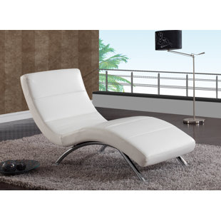 White Leather Chaise Lounge Wayfair Quickview