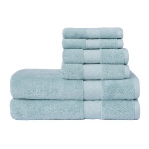 Solid 6 Piece Cotton Towel Set