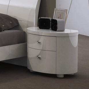 White High Gloss Bedside Table Wayfair Co Uk Lillian 2 Drawer Bedside Table