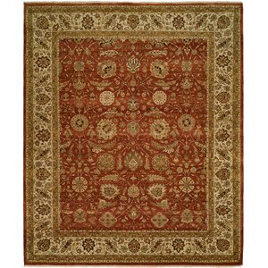 Diphu Hand-Knotted Rust/Ivory Area Rug