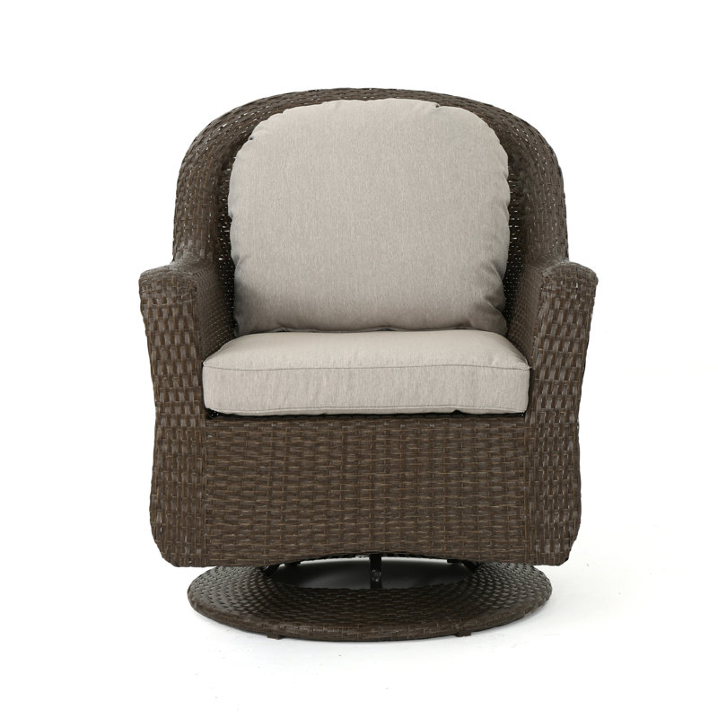 Birch Lane Heritage Dearing Modern Outdoor Wicker Swivel Club Patio Dearing Modern Outdoor Wicker Swivel Club Patio Chair With Cushions