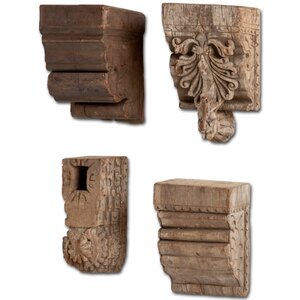 4 Piece Wood Sconce Set