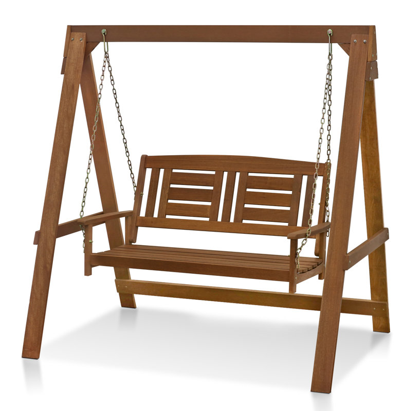 Langley Street Arianna Hardwood Hanging Porch Swing with Stand